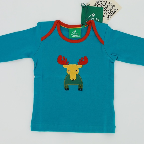 LITTLE GREEN RADICALS RAINBOW MOOSE APPLIQUÉ TOP - Picture 2 of 3